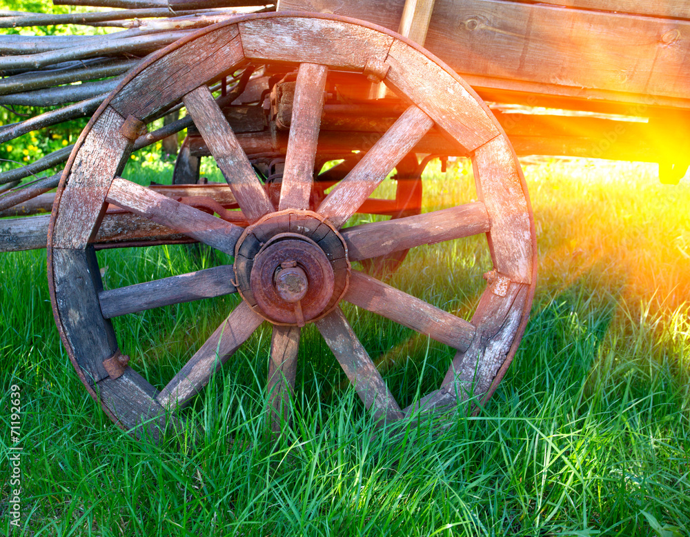 wheel of old carriage