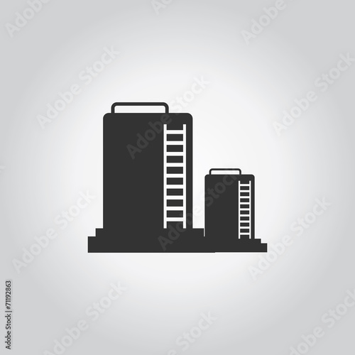 Water tank icon. Industy black grey icons set. Flat design style