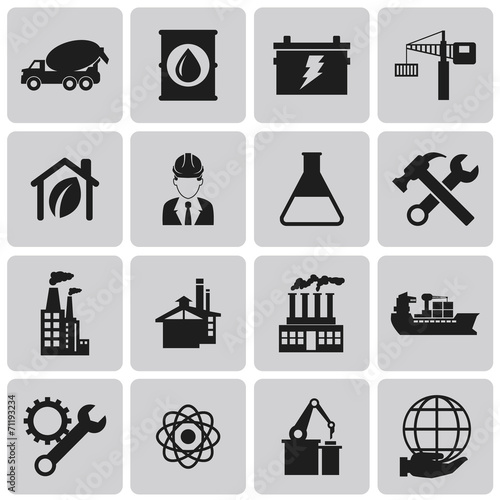 Industry Black icons  set3. Vector Illustration eps10