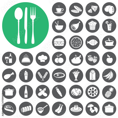 Breakfast and Dining Icons set. Vector Illustration eps10