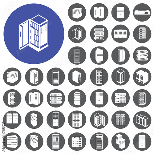 Server computer network icons set. Vector Illustration eps10