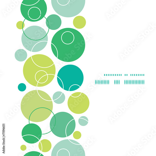 Vector abstract green circles vertical frame seamless pattern
