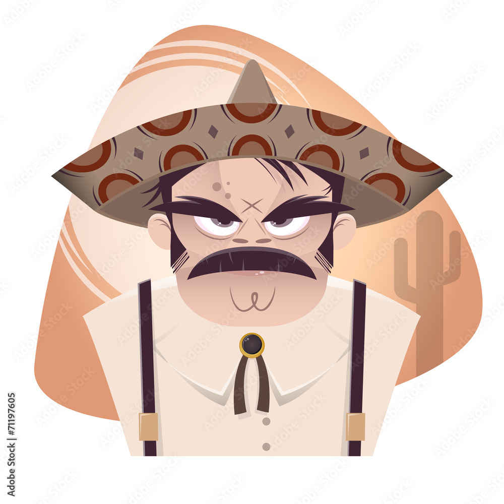 mexikaner cartoon lustig böse sombrero vector de Stock Adobe Stock