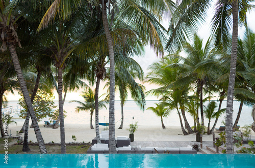 swimming pool on tropical beach