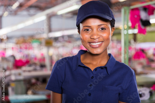 female clothing factory worker portrait