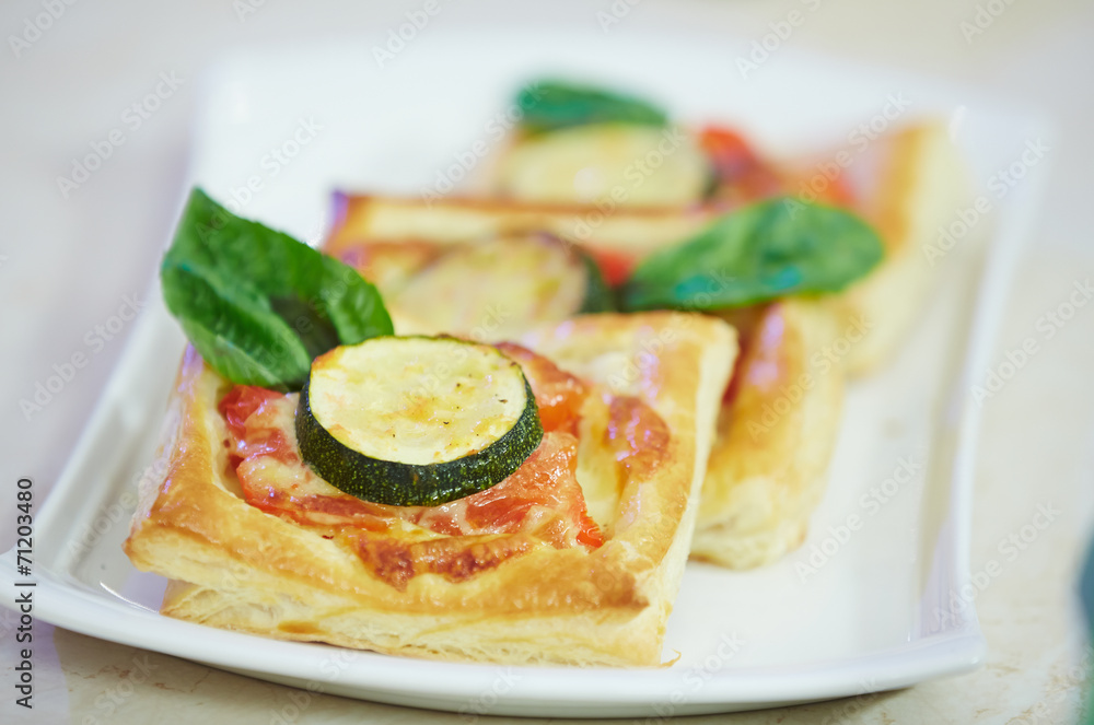 puff with tomato and zucchini puff with tomato and zucchini