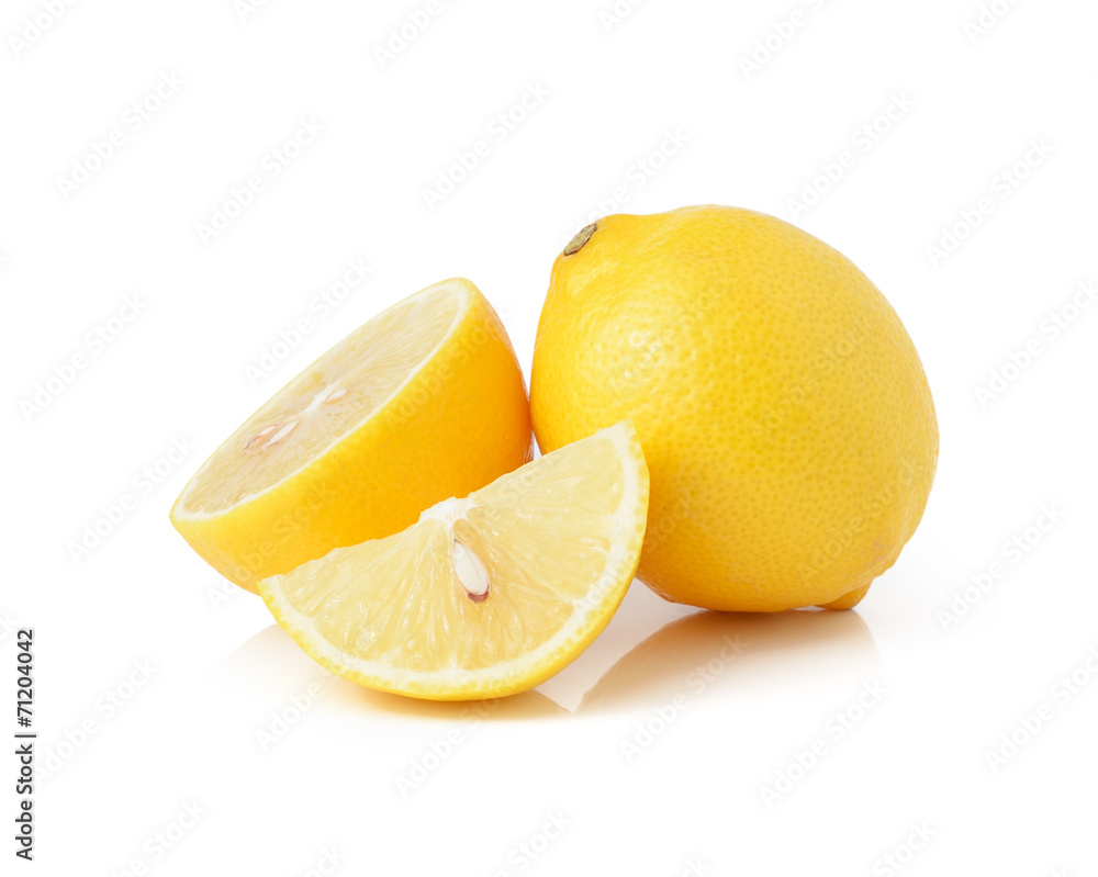 lemon and slice isolated on white background lemon and slice isolated on white background