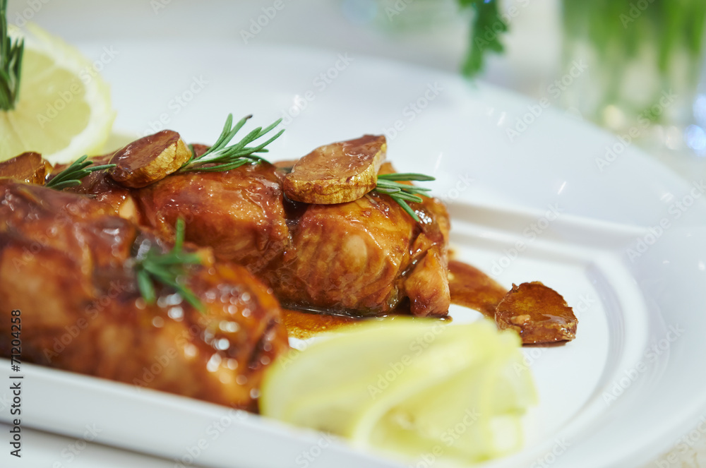 salmon with teriyaki sauce salmon with teriyaki sauce
