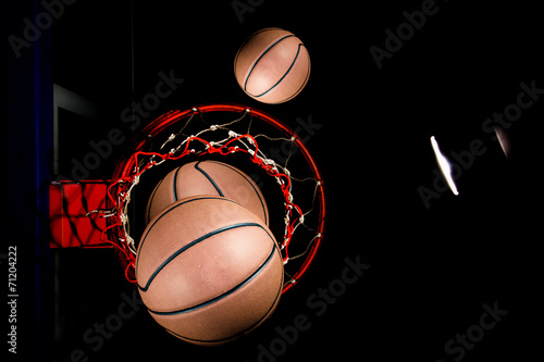 Basketball on  black background with light effect
