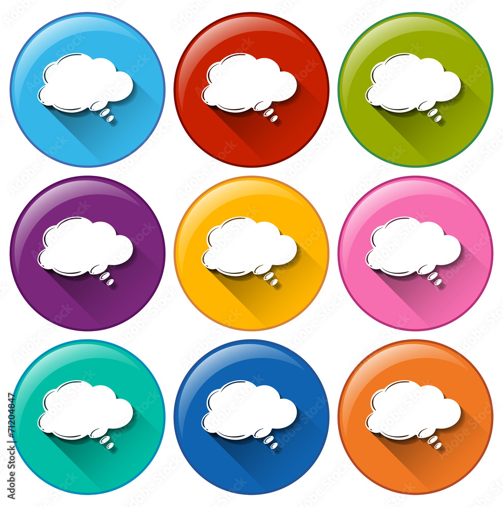 Obraz premium Round buttons with empty cloud templates