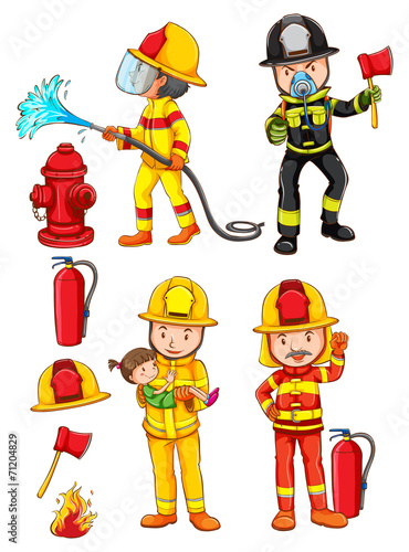 Simple sketches of the firemen