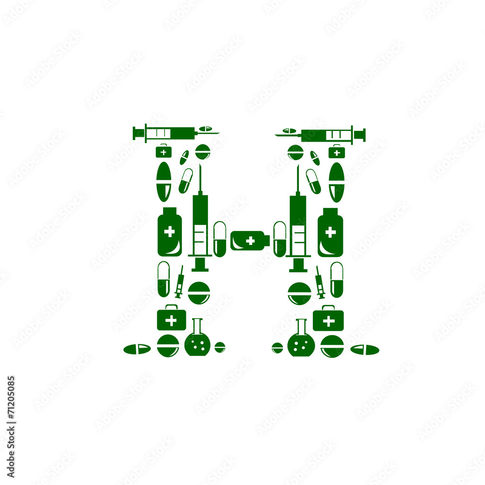 Letter H, alphabet of medicine pills Letter H, alphabet of medicine pills
