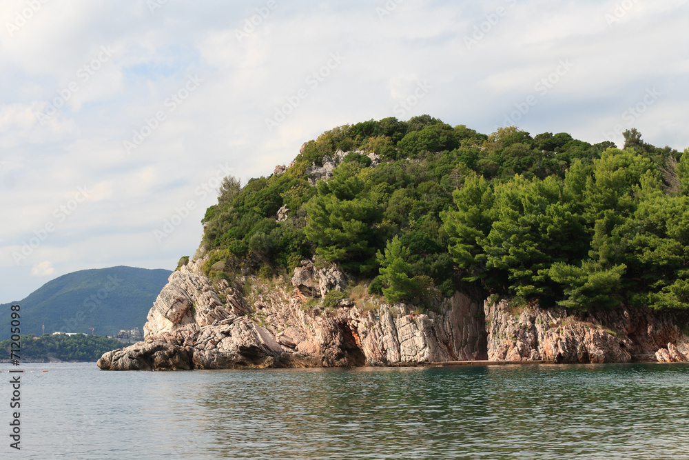 Picturesque rocks on the Budva Riviera in Montenegro Picturesque rocks on the Budva Riviera in Montenegro