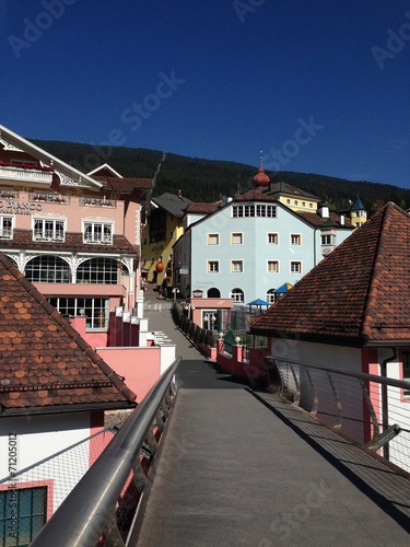 Brücke in Sankt Ullrich, Gröden, Südtirol, Italien