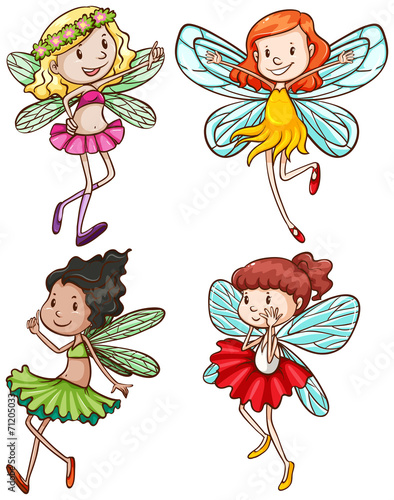 Simple sketches of fairies