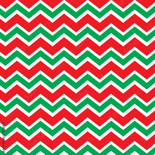 Chevron pattern in red and green