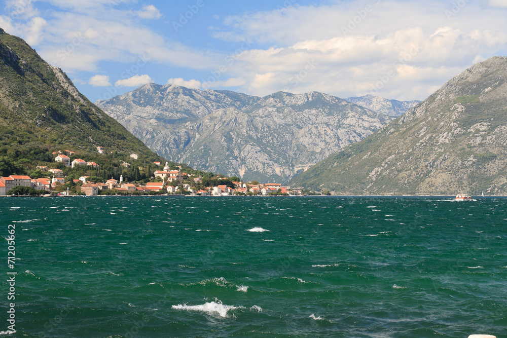 Kotor bay after a storm. Montenegro Kotor bay after a storm. Montenegro