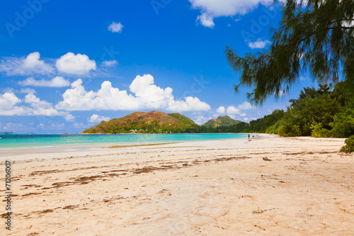 Tropical beach Cote d'Or - island Praslin Seychelles