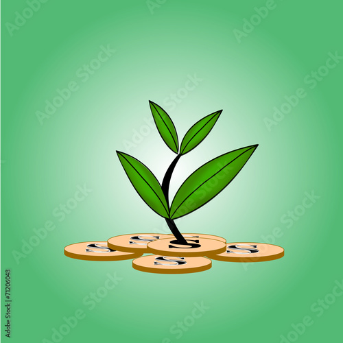 Growing money, vector illustration