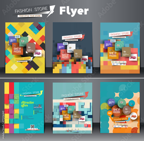 Set of Fahion Shopping Center Flyer Template