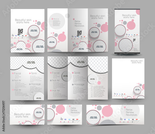 Beauty Care & Salon Stationery Set Template