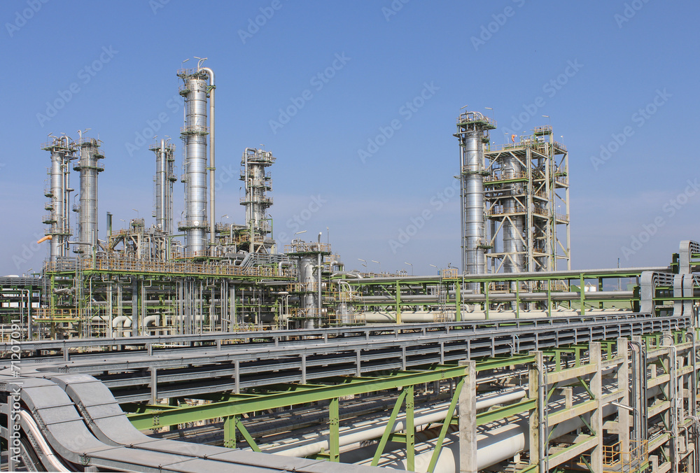 Oil and chemical factory on summer day