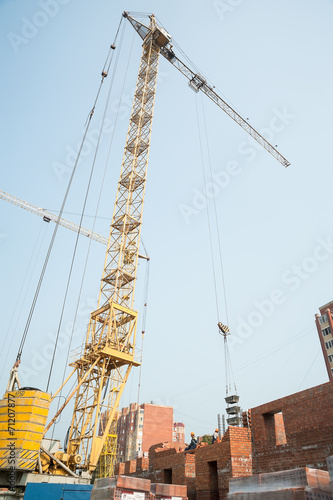 Crane on house construction