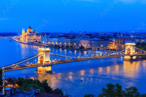 Chain bridge & parliament, Budapest Hungary