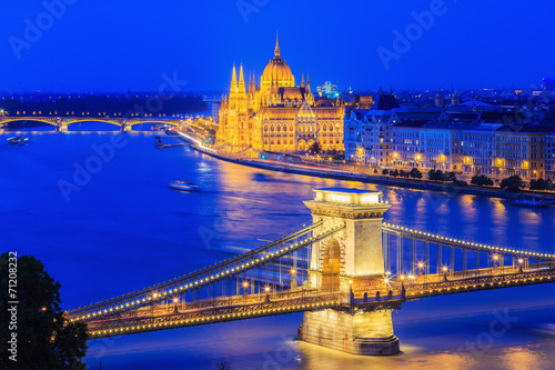 Chain bridge & parliament, Budapest Hungary