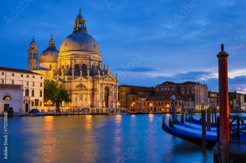 Basilica Santa Maria della Salute at night, Venice Italy