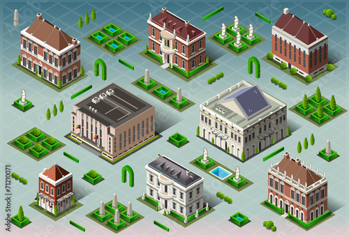 Isometric Historic American Building