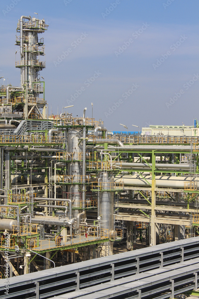 Refining factory on summer season Refining factory on summer season