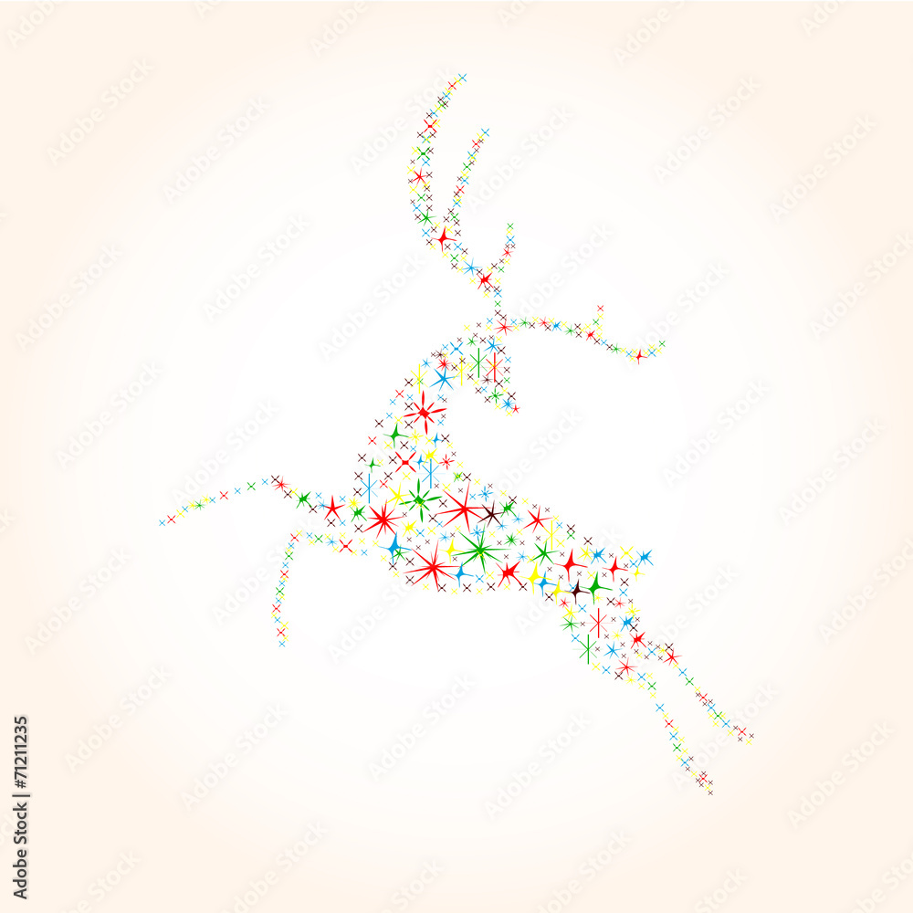 Naklejka premium Christmas deer