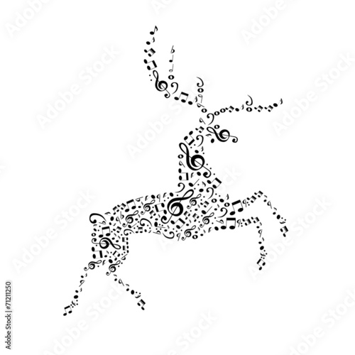 The deer music notes