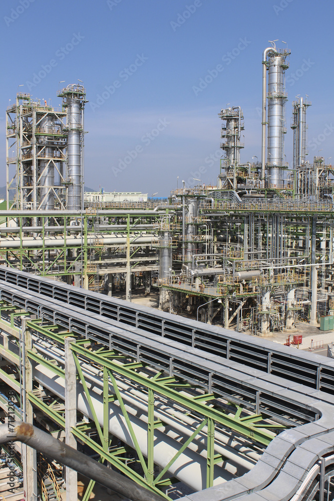 Refining factory on summer season Refining factory on summer season