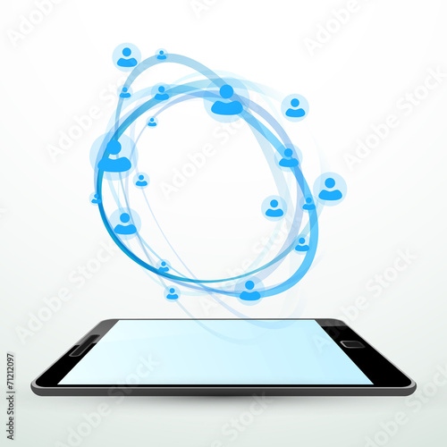 Mobile friendship circle concept background