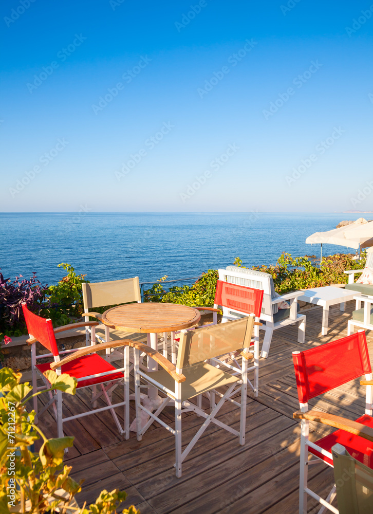 Seaside cafe terrace