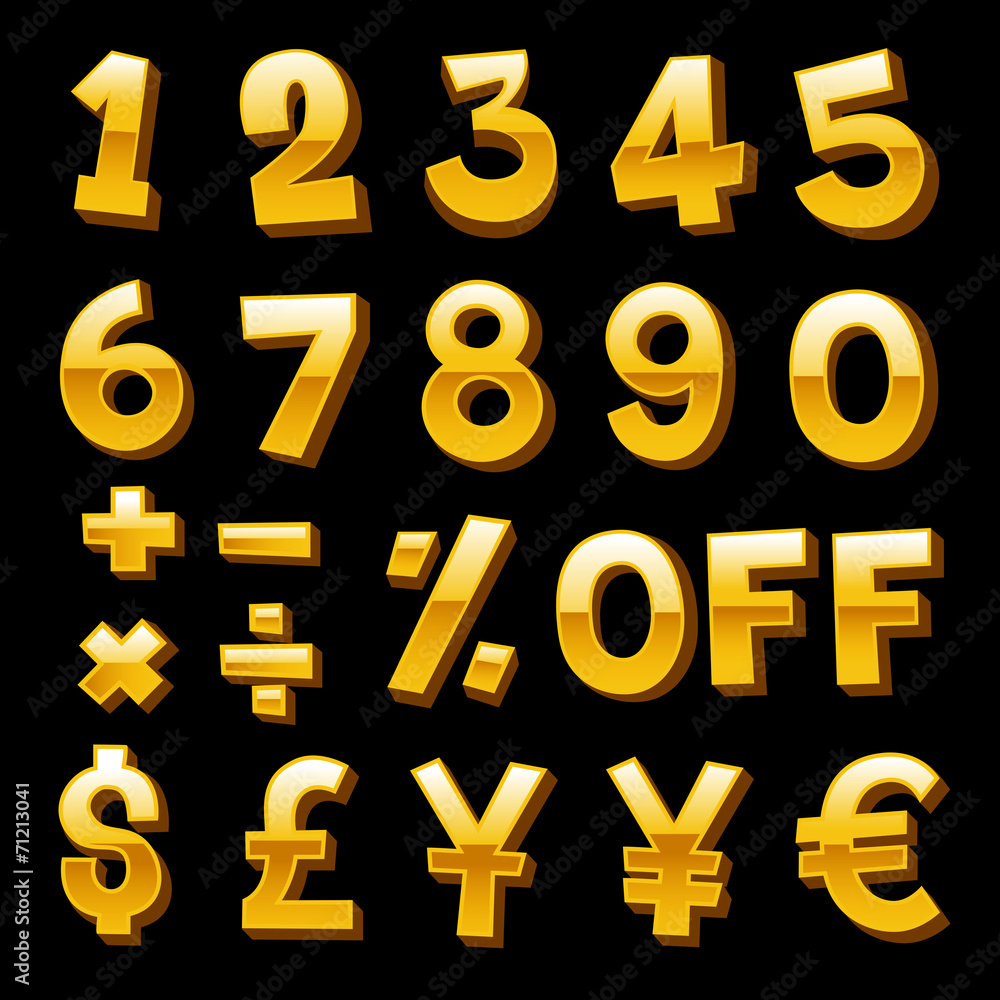Golden Number and Money Symbol Golden Number and Money Symbol