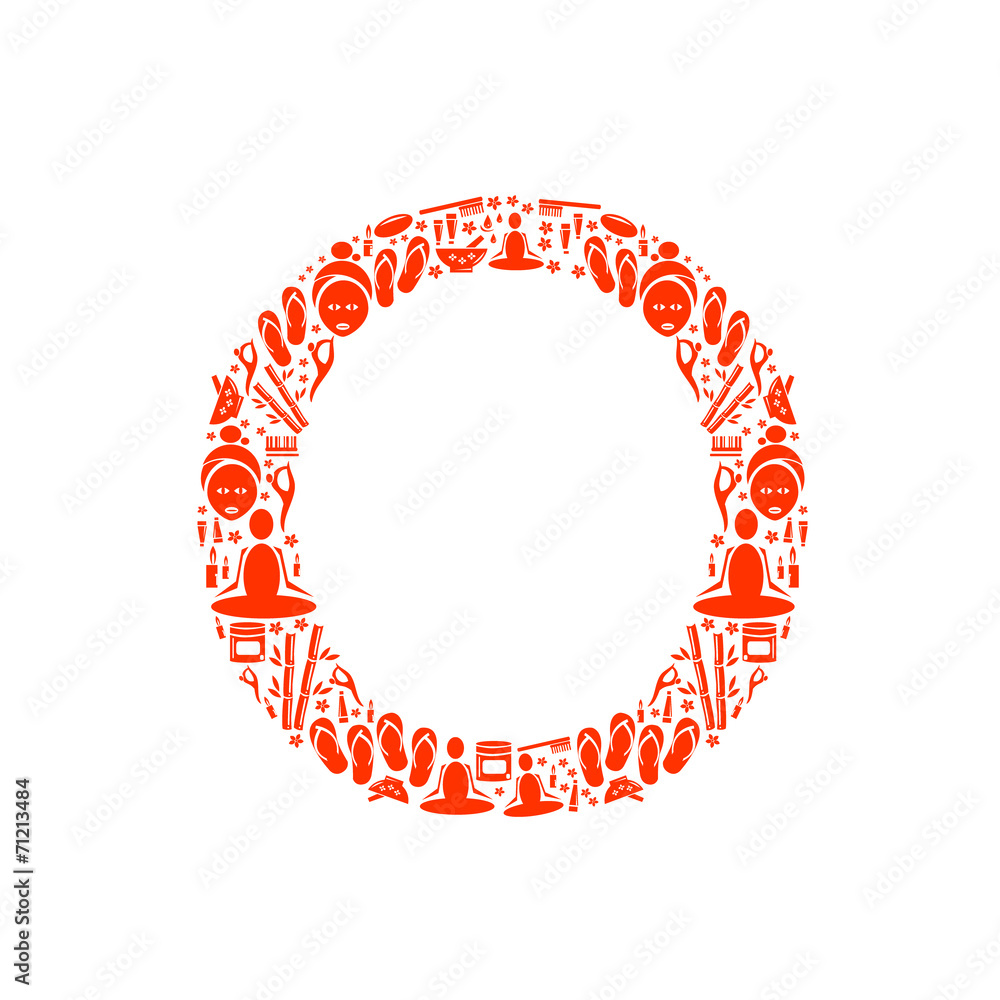 Abstract vector alphabet - O made from Icon Spa - alphabet set. Abstract vector alphabet - O made from Icon Spa - alphabet set.