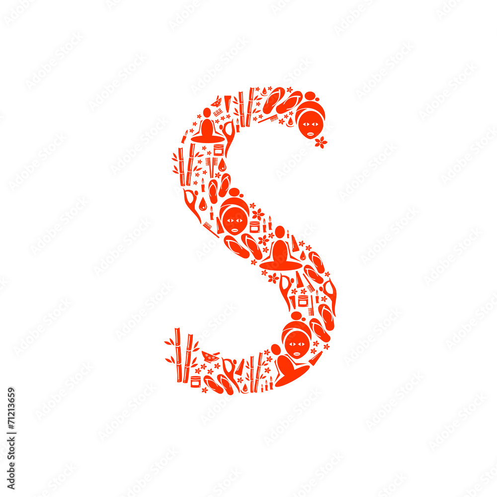 Abstract vector alphabet - S made from Icon Spa - alphabet set. Abstract vector alphabet - S made from Icon Spa - alphabet set.
