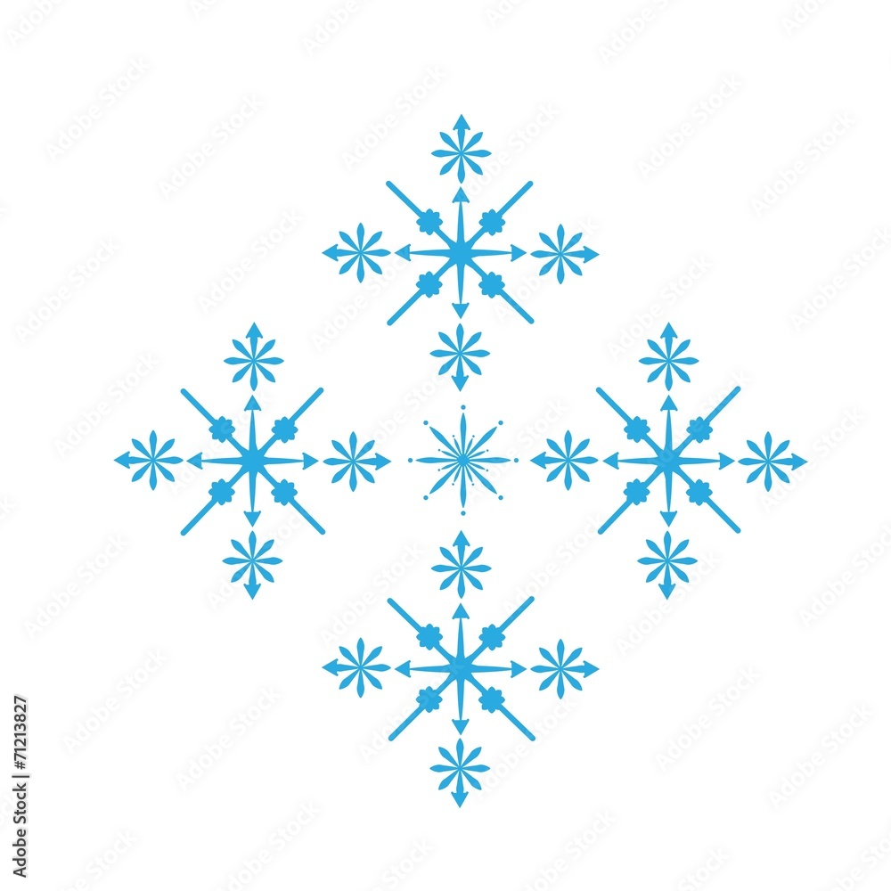 Delicate digital blue snowflake design Delicate digital blue snowflake design