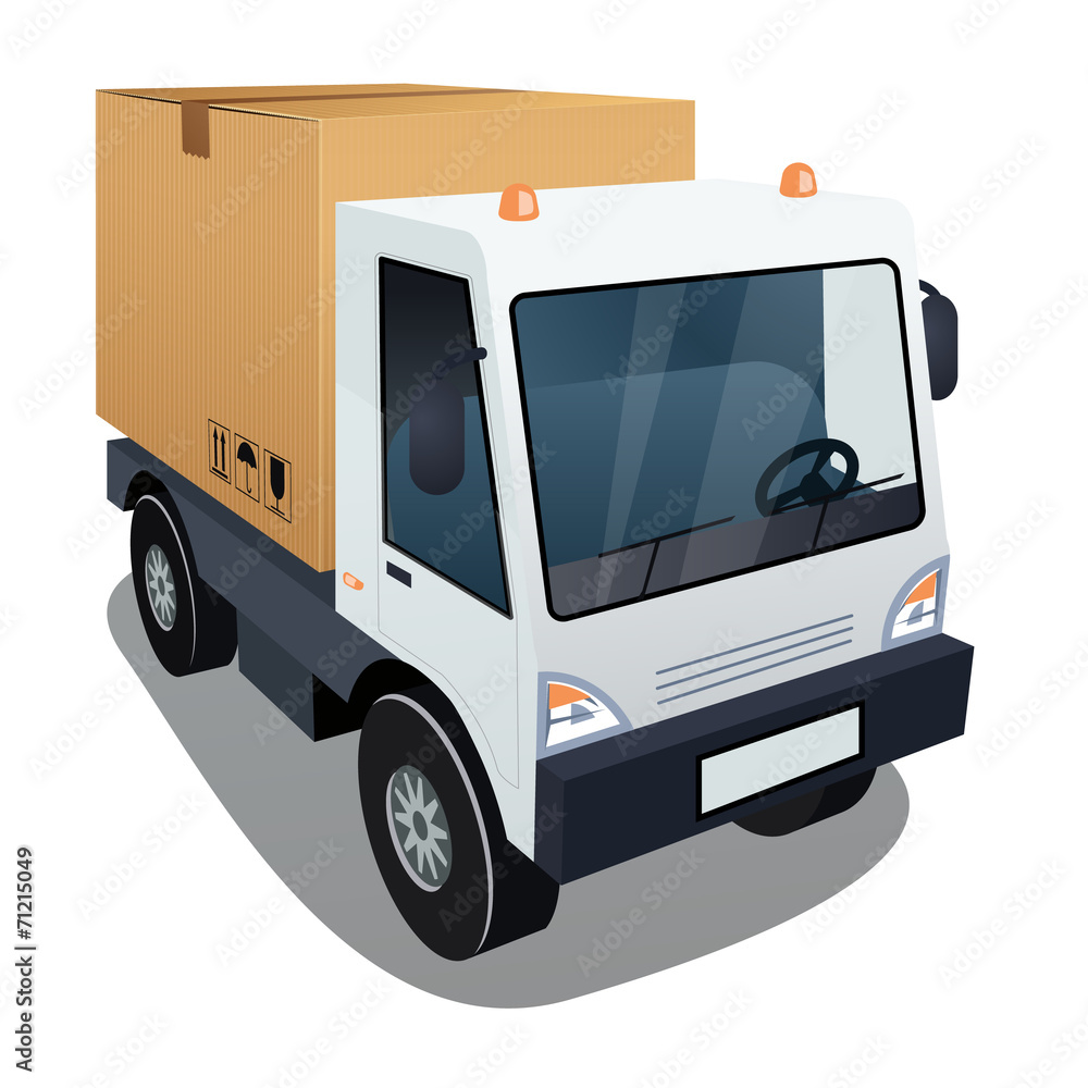 Delivery truck with a big box