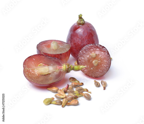 grape seeds on white background macro closeup