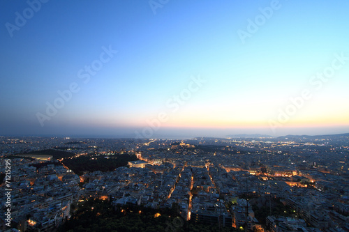 Cityscape aerial view at night  Athens Greece