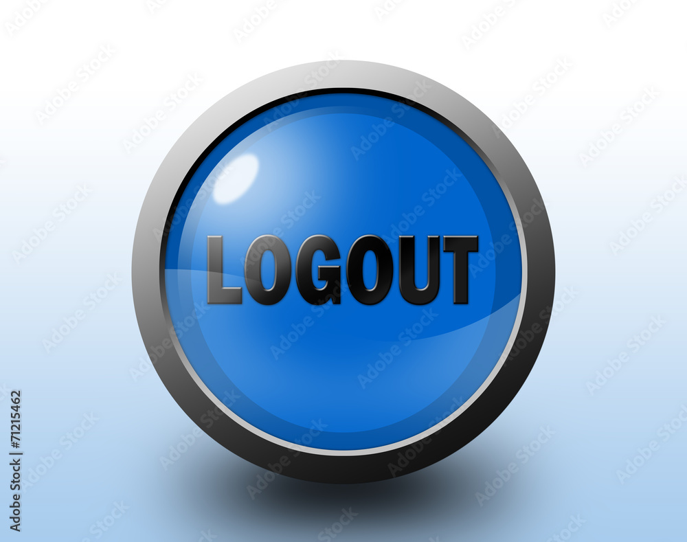 Logout icon. Circular glossy button. Logout icon. Circular glossy button.