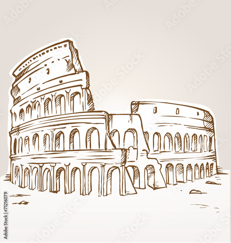 colosseum hand draw