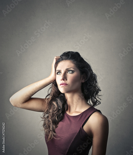 woman thinking of something