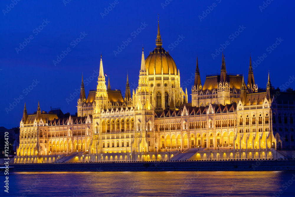 Parliament of Budapest, Hungary at night