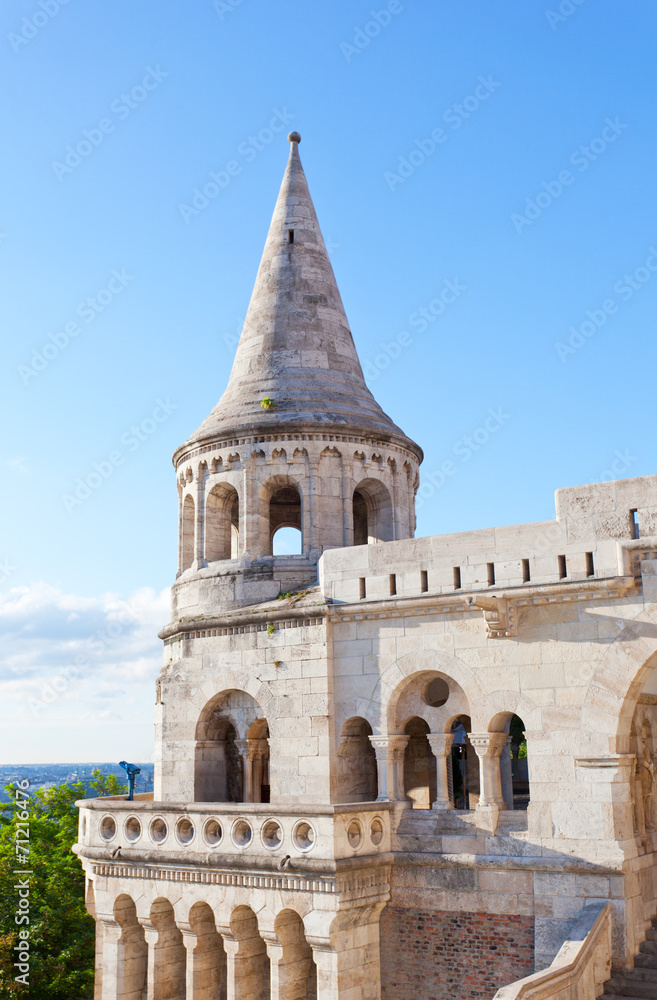 Fisherman Bastion on Buda Castle hill in Budapest, Hungary