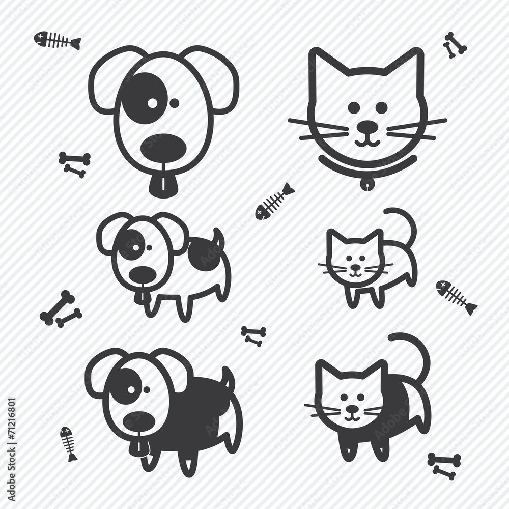 Cat and Dog icons. illustration eps10 Cat and Dog icons. illustration eps10